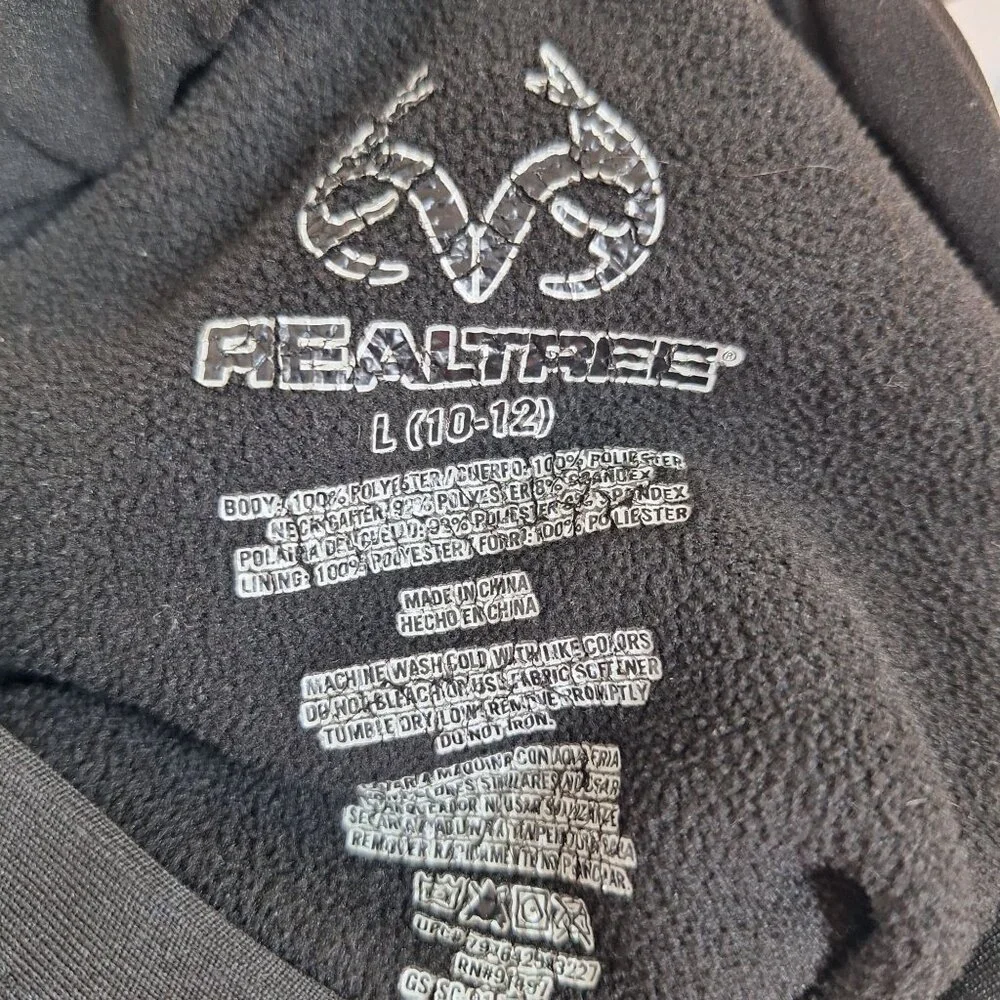 RealTree Black Hooded Sweatshirt Kids size Large 10-12